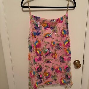 Colorful Sequin Floral Dress